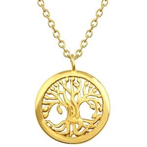 14KGold Plated 925 Sterling Tree of Life Necklace